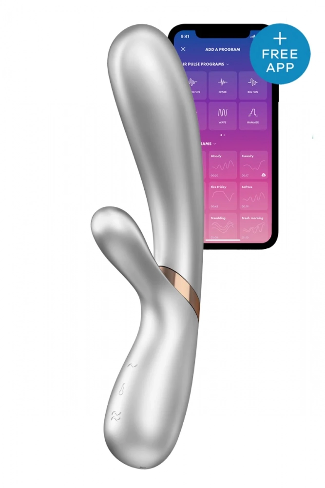 Вибратор для точки G и клитора с подогревом "Satisfyer Hot Lover" + приложение, жемчужный 